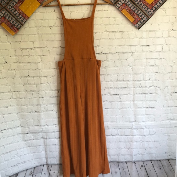 Pants - Burnt orange jumpsuit culottes